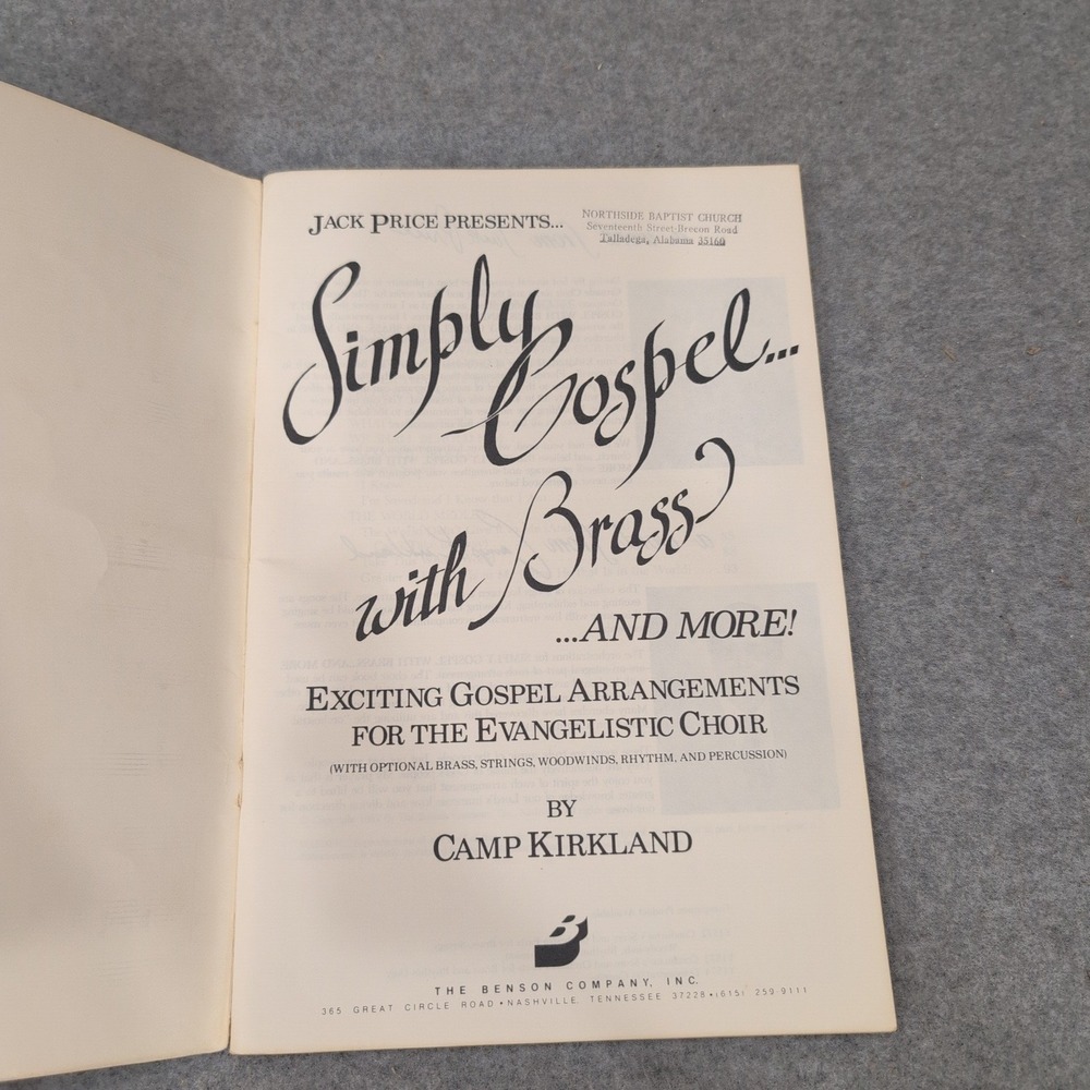 Simply Gospel with Brass and More Camp Kirkland SATB Choir Sheet Music 1982 - Picture 2 of 3